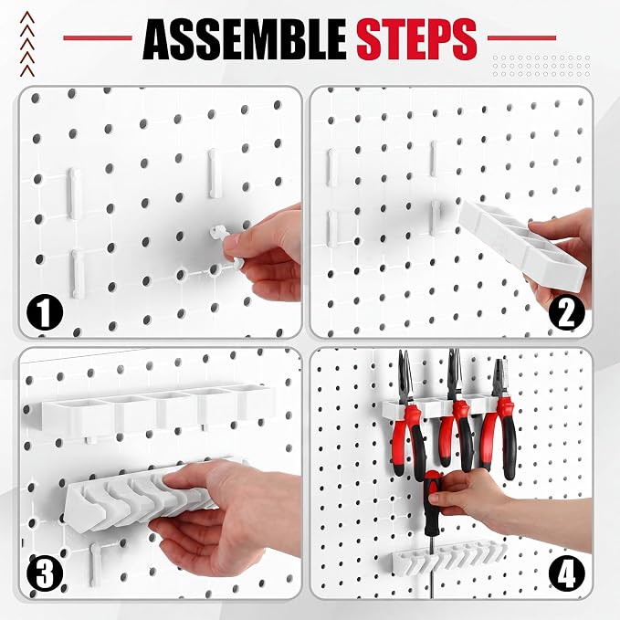 Junkin 6 Pcs Pegboard Screwdriver Holder and Pliers Organizer Set, Pegboard - Image 5
