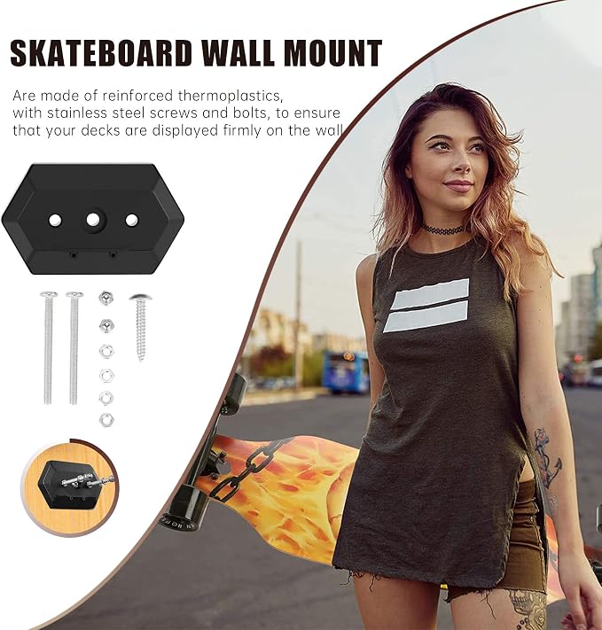Hikeen Skateboard Wall Mount Skateboard Hanger - Image 5