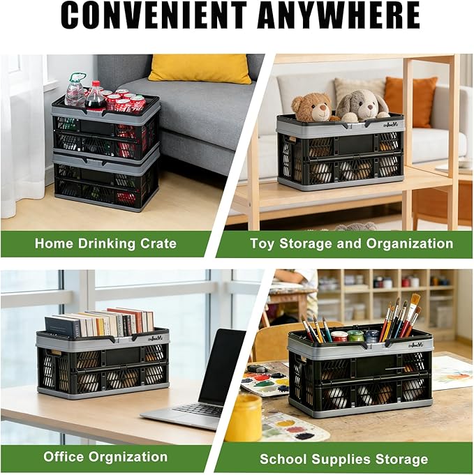 Foladable plastic baskets with handles 20L, collapsible crates - Image 6