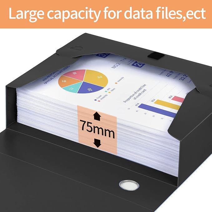 HUA JIE 4 Pack A4 Storage File Boxes Plastic Archives Cases - Image 2