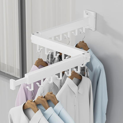 Dr.DJ Clothes Drying Rack for Laundry, Retractable Clothes Hanger Rack Wall - Image 5