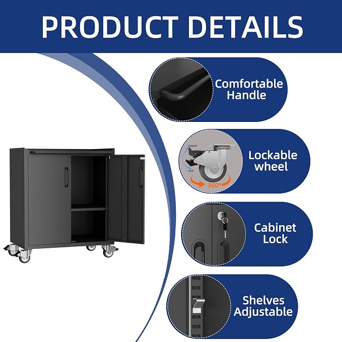 Metal Tool Cabinet, Garage Storage Cabinet System, Wall Cabinet & Locking - Image 7