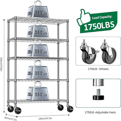 IZEUK 5-Tier Storage Shelving Unit - Image 3