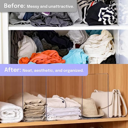 OKPOW Acrylic Shelf Dividers for Closet Organization: 10" Tall X 8.46" Deep - Image 4