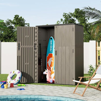 KINYING Outdoor Vertical Storage Shed, 57 Cu.ft Outdoor Storage Cabinet - Image 7