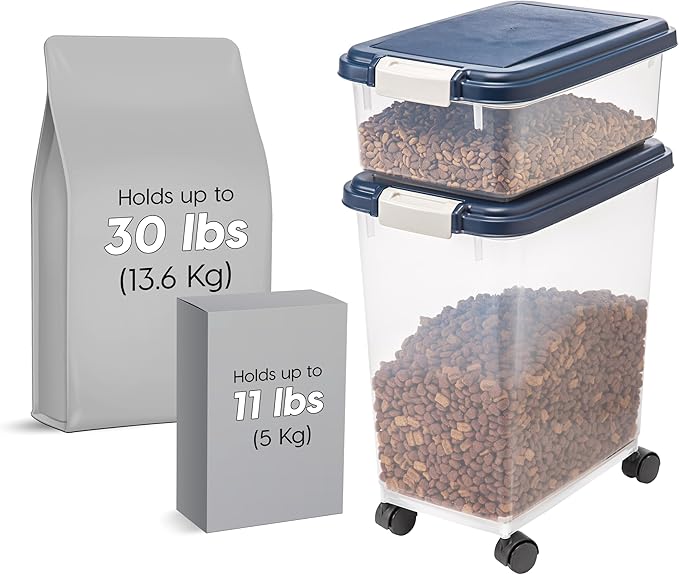IRIS USA Dog Food Storage Container 30 lb + 11 lb, Stackable Combo Set - Image 3