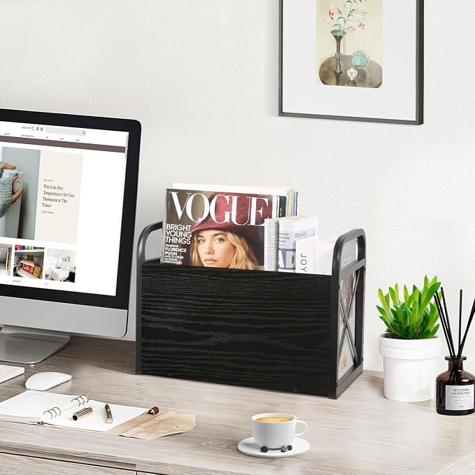 YINMIT Magazine Holder, Magazine Rack Floor, Magazine Storage Basket, Folder - Image 2