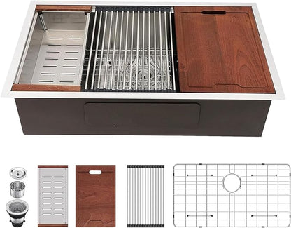Lordear 32 Undermount Kitchen Sink 32x19 Inch Stainless Steel Kitchen Sinks by LORDEAR