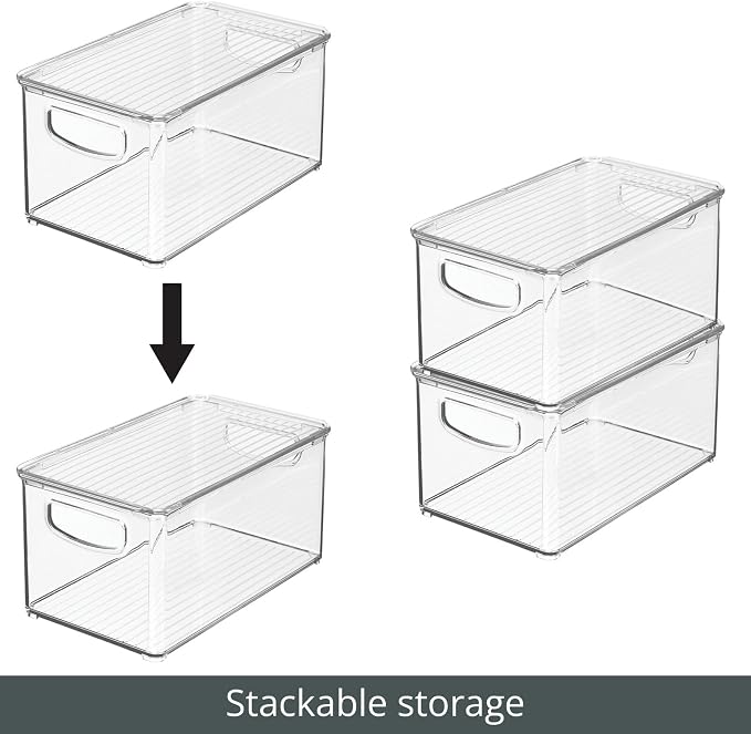 mDesign Plastic Deep Storage Bin Box Container - Image 4