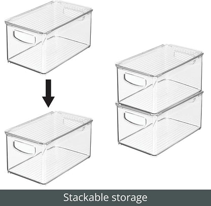 mDesign Plastic Deep Storage Bin Box Container - Image 4