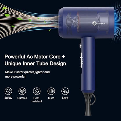 Slopehill Professional Ionic Hair Dryer, Powerful 1800W Fast Drying Low Noise - Image 2
