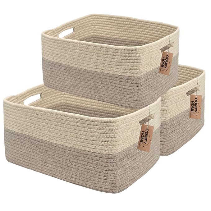COMFY-HOMI 3 pcs Large Storage Baskets by COMFY-HOMI