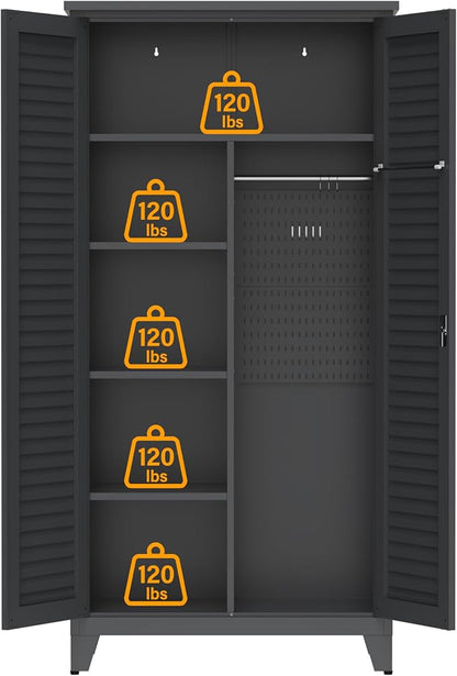 Tall Metal Tool Storage Cabinet - Image 4