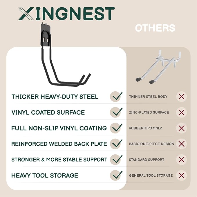 6-Pack Large Heavy Duty Pegboard Hooks - Image 6