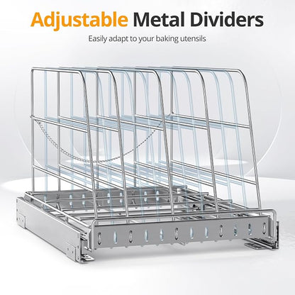 Pull Out Cabinet Organizer for Cutting Board, Cookie Sheet, Baking Sheet - Image 5