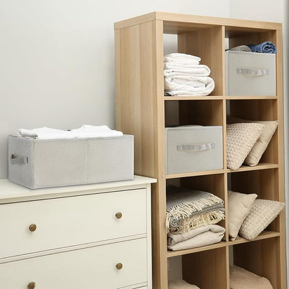 3 Pack Linen Storage Baskets - Image 6