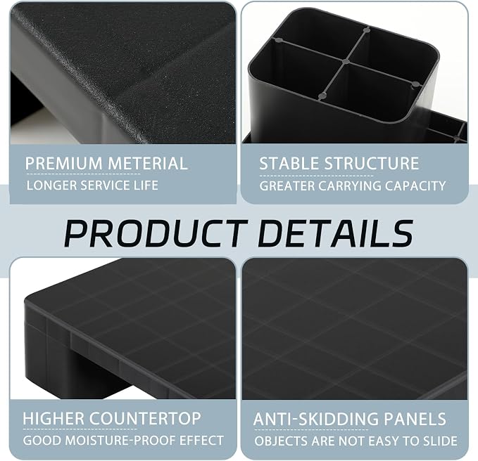 4 Pcs Plastic Pallet for Basement Storage Easy Stack Lightweight Floor Pallet - Image 3