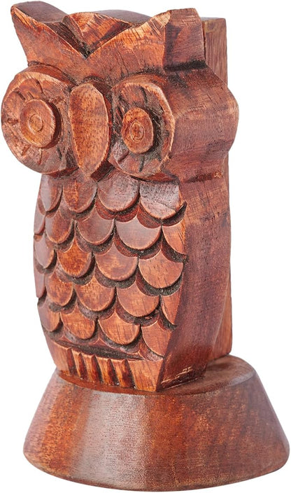 Stocking Stuffers Wooden Owl Glasses Holder Night Stand Reading Eyeglass - Image 5
