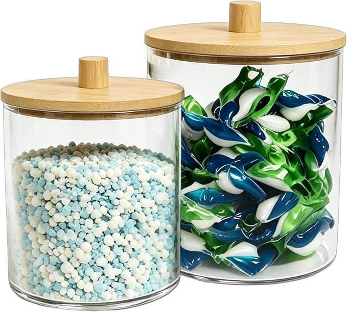 Amolliar Laundry Pods Storage Container, 2 Pack Large Detergent Container by Amolliar