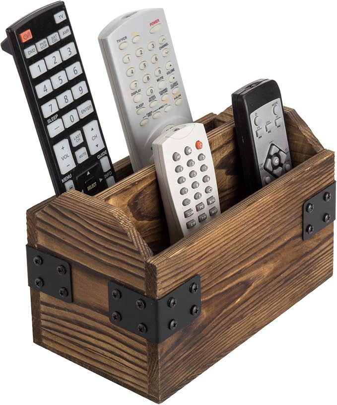 MyGift Wood TV Remote Control Holder, Remote Organizer Storage Caddy - Image 7