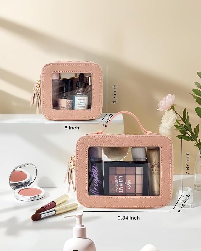 Travel Clear Makeup Bag Set, TSA Approved Cosmetic Bag Case - Image 5