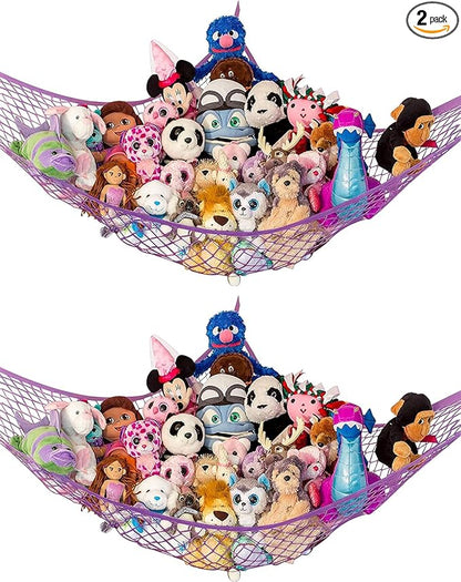 Stuffed Animal Hammock XL 2 Pack | Corner Stuffed Animal Storage & Plushie Net by LillysLove