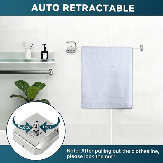 304 Stainless Steel Retractable Clothesline - Image 3