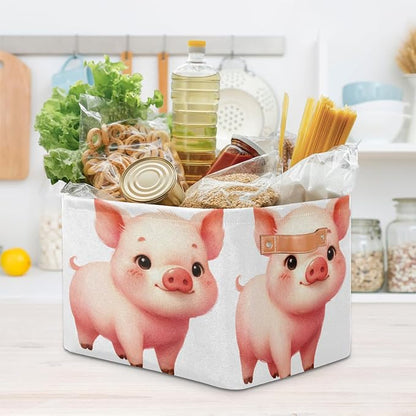Pardick Basket Storage Bins Cute Animal Pig Rectangle Cube Basket Box Kids - Image 7