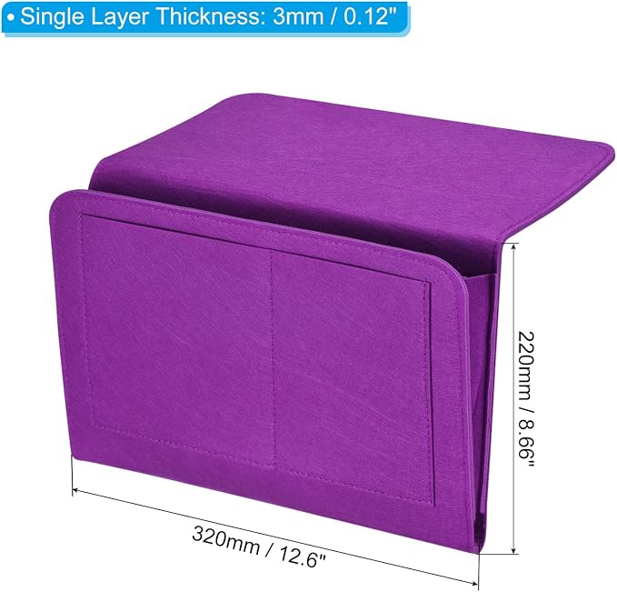 PATIKIL 13in Bedside Caddy, Bed Caddy Bedside Organizer Hanging Soft Felt 5 - Image 2