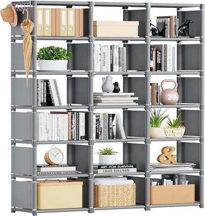 Mavivegue Bookshelf, 18 Cube Storage Organizer, Extra Large Book Organizer by Mavivegue