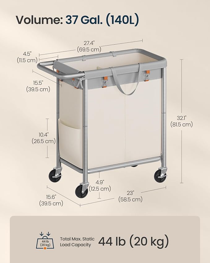SONGMICS HOME Rolling Laundry Basket - Image 7