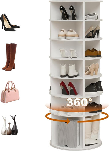 7-Tire Round Rotating Shoe Rack, 360°Spinning Shoe Display, Shoe Organizer - Image 3