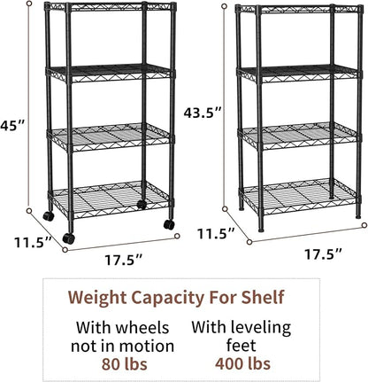 SINGAYE 4 Small Shelves Storage Shelf Wire Shelving Unit Metal Shelf Adjustable - Image 3