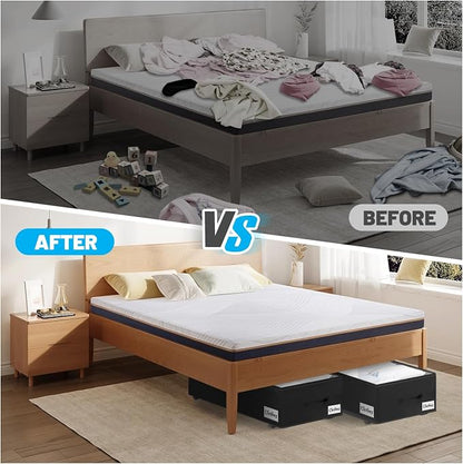 Under Bed Storage with Wheels, Quick Assembly Underbed Shoe Storage Containers - Image 6