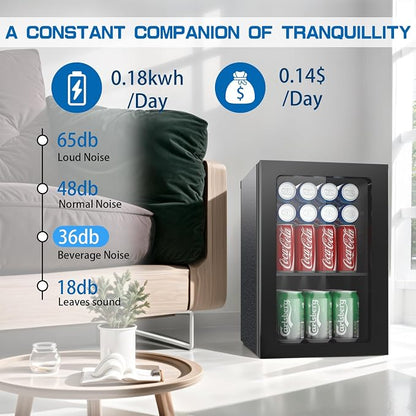 Compact Freestanding Beverage Refrigerator, 25 Can/0.95 Cubic Feet Mini Fridge - Image 3