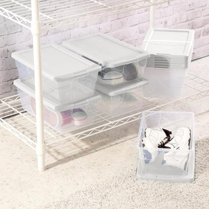 Sterilite 24-Pack 6 Quart Storage Boxes, Stackable Clear Plastic Bins - Image 5