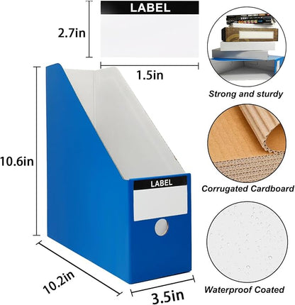 Limitliho 2 Pack Blue Cardboard Magazine File Holder - Image 2