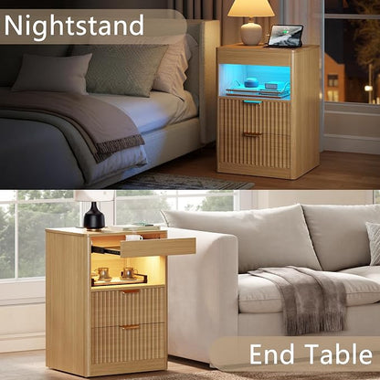 REAHOME Fluted Nightstand Set of 2 - Image 2