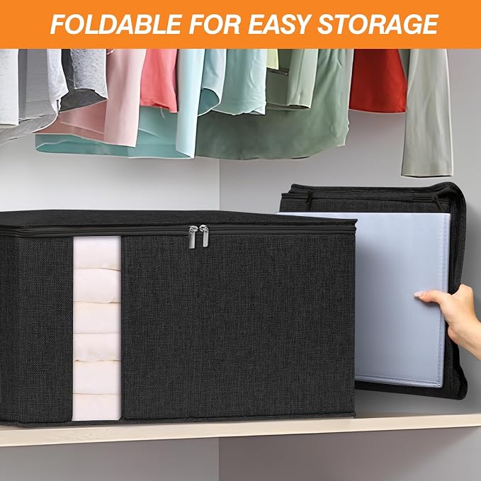 punemi 2 Pack Clothes Storage, Sturdy Blanket Storage Bags - Image 7