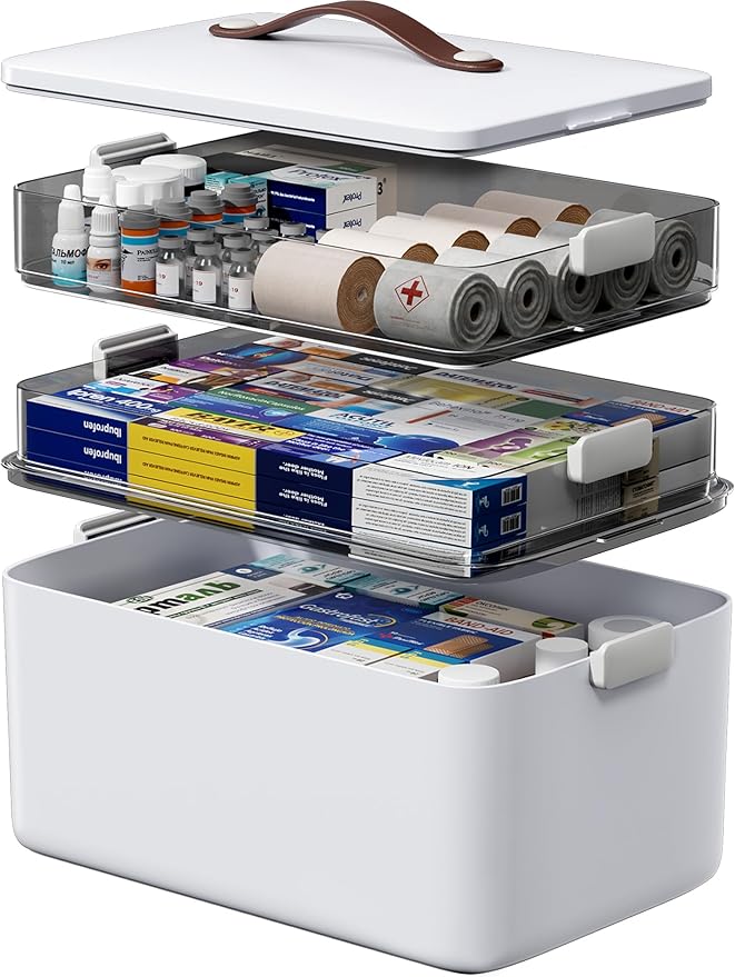Medicine Organizer Box, 3-Tier | 3-tier medicine storage organizer by Leguo