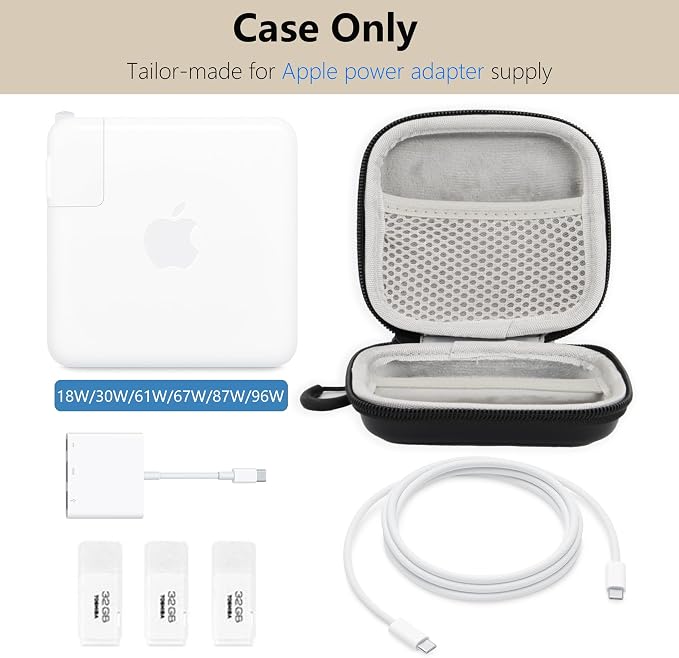 Charger Case for Macbook, Portable Tech Electronic Organizer Bag, Small Travel - Image 3