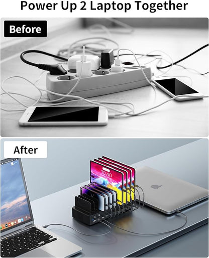 580W Charging Station for Multiple Devices, 10-Port USB C Fast Charger Station - Image 4
