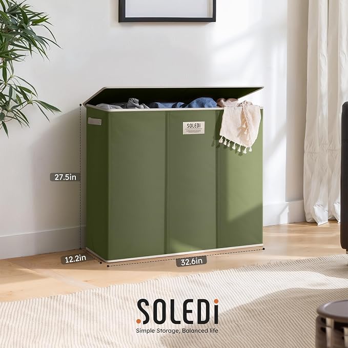 SOLEDI 180L 3-Section Laundry Hamper - Image 7