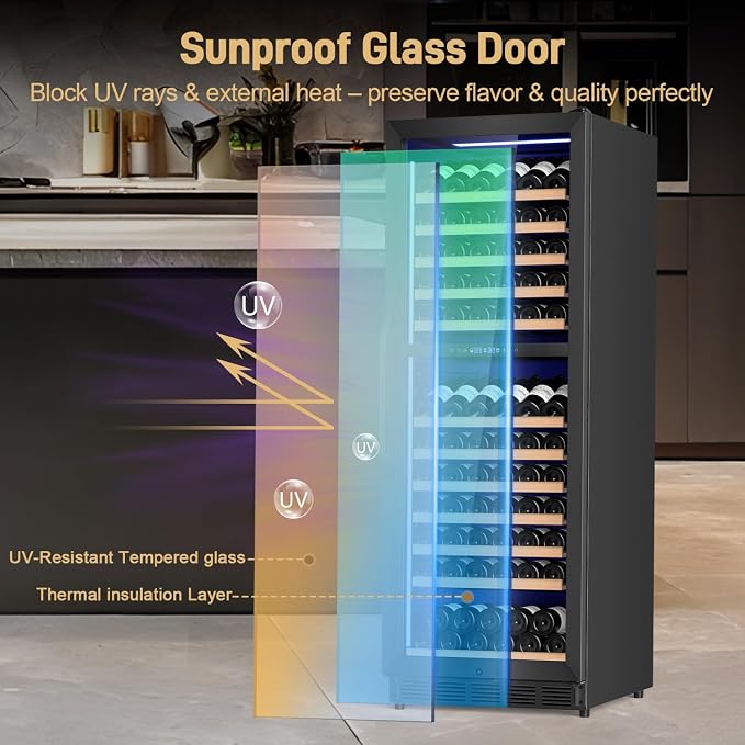 24" Inch Dual-Zone Wine Fridge, Freestanding/Built-in Wine Cooler Refeigerator - Image 4