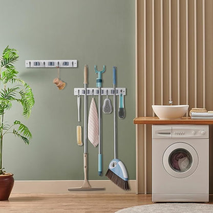 OUTNILI 2 Pack White Mop Broom Holder Wall Mount - Image 3