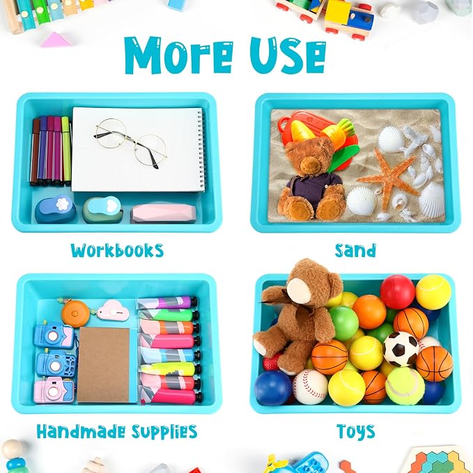 Hoteam 10 Pcs Flat Storage Organizer Tray Bin Paper Tray - Image 5