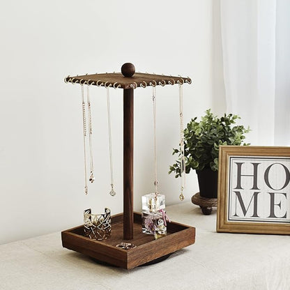 Ikee Design 2pcs Wood Rotating Jewelry Display Necklace Bracelet Holder | - Image 7