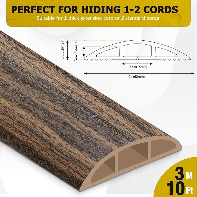 Floor Cord Cover 10FT Cord Covers - Image 2