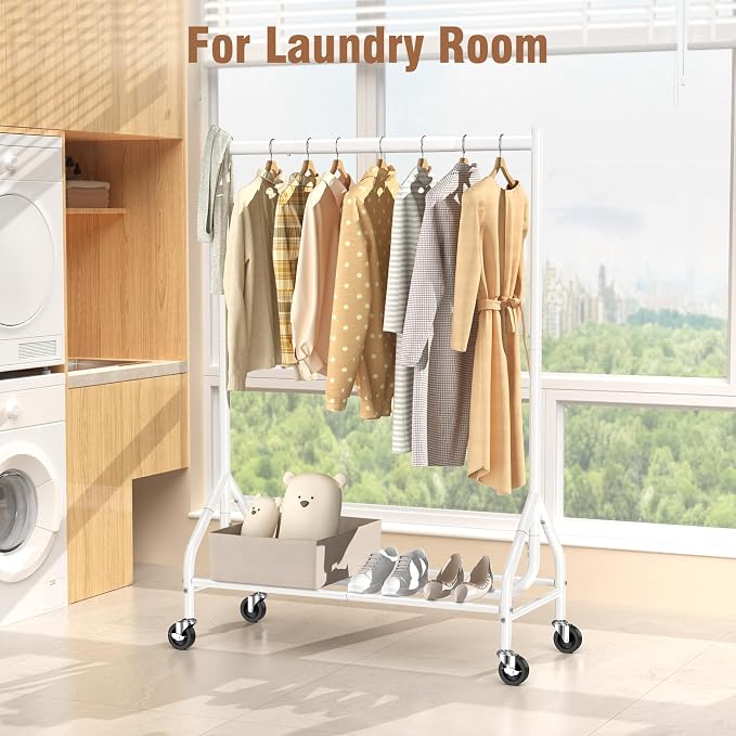 EAGMAK Heavy Duty Clothes Rack Load 420 LBS, Rolling Garment Rack - Image 7