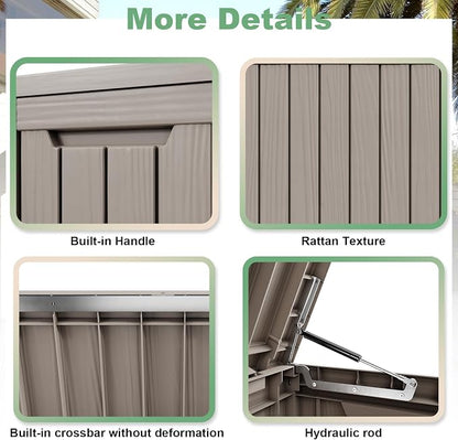 DRATO 80 Gallon Large Deck Box, Outdoor Storage Box - Image 4